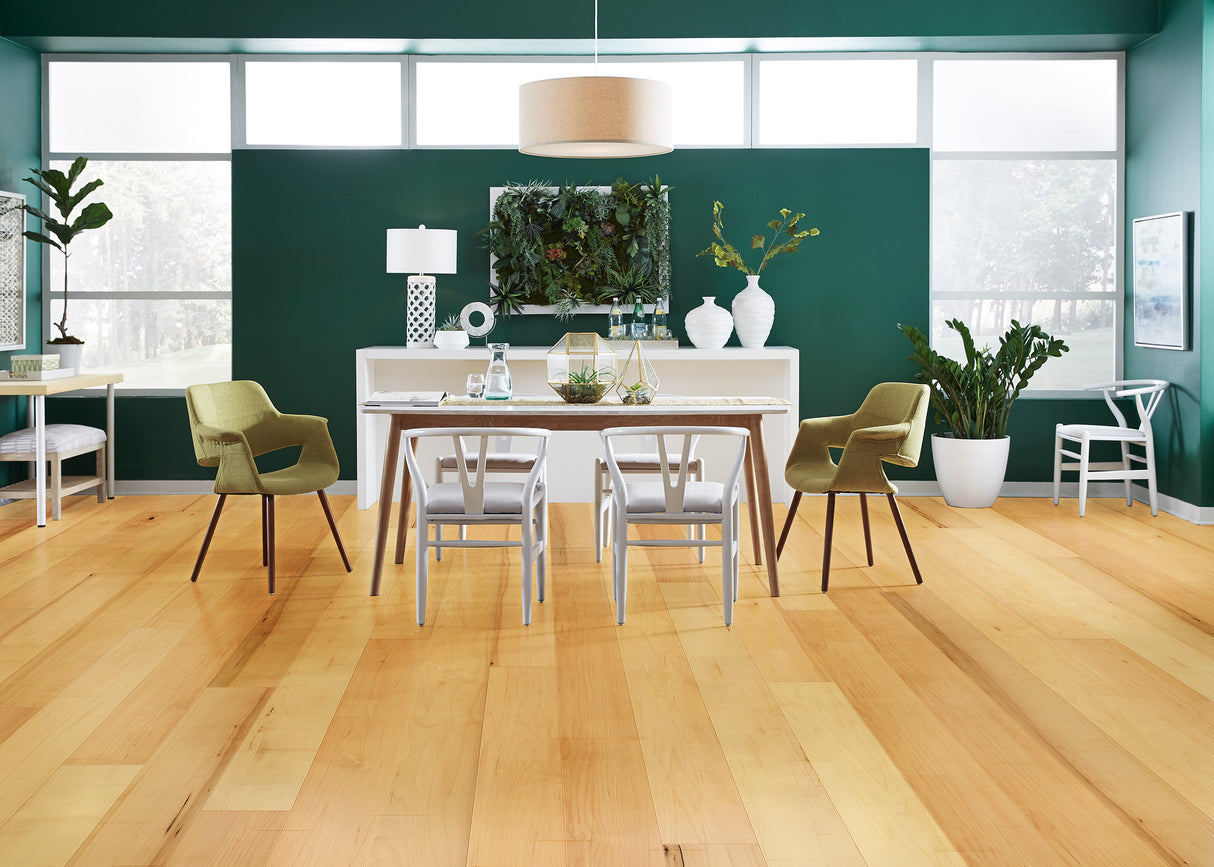 3/8 in. Natural Maple Quick Click Prefinished Engineered Hardwood Flooring 5 in. Wide