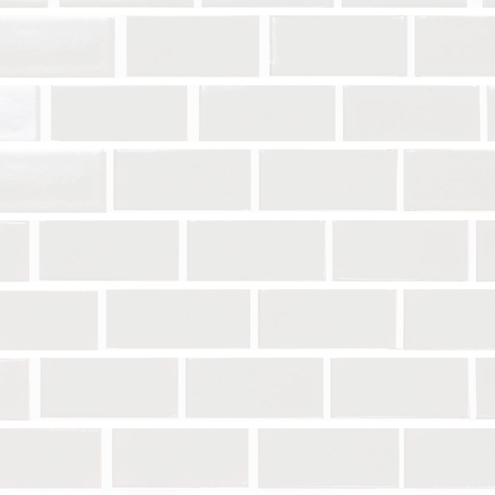 2 in. x 4 in. Vivid White Mosaic Ceramic Tile