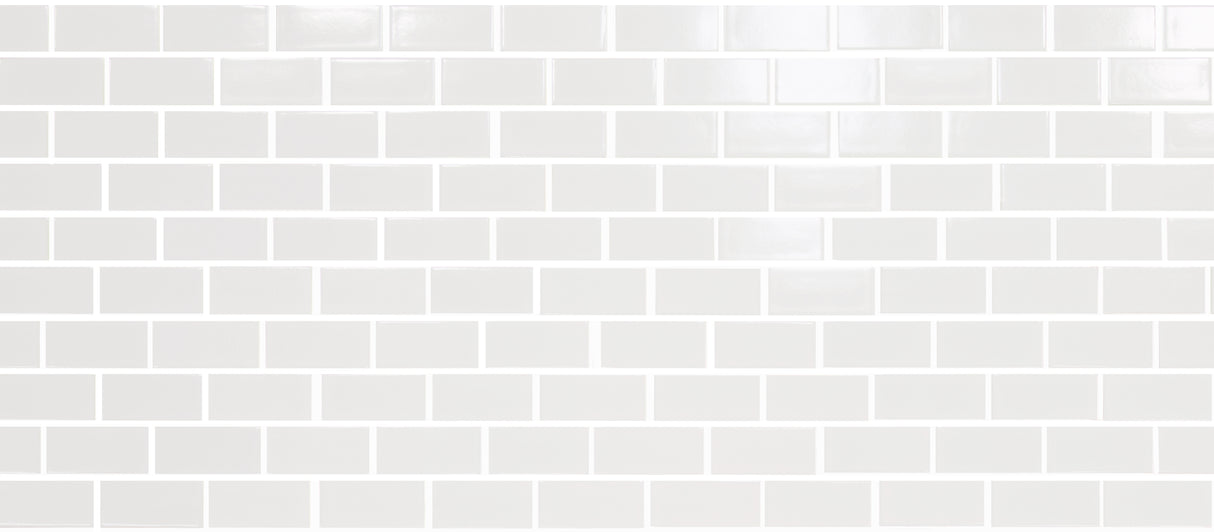 2 in. x 4 in. Vivid White Mosaic Ceramic Tile