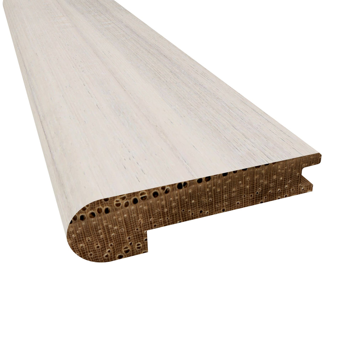 Prefinished Gacier Creek Hickory Wire Brushed 1/2in. Thick x 2.75in. Wide x 6.5ft. Length Stair Nose