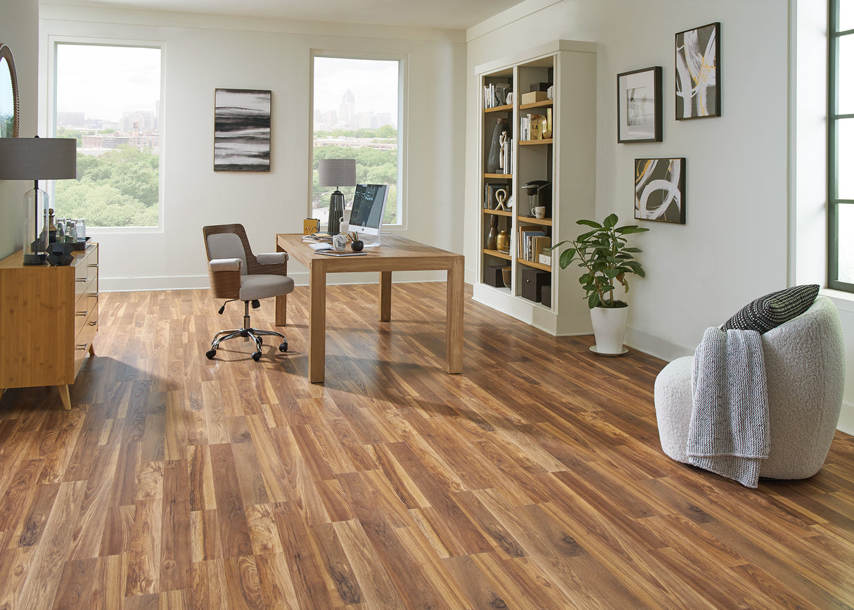 10mm w/ 2mm pad Fairfield County Hickory Laminate Flooring 8 in. Wide x 48 in. Long