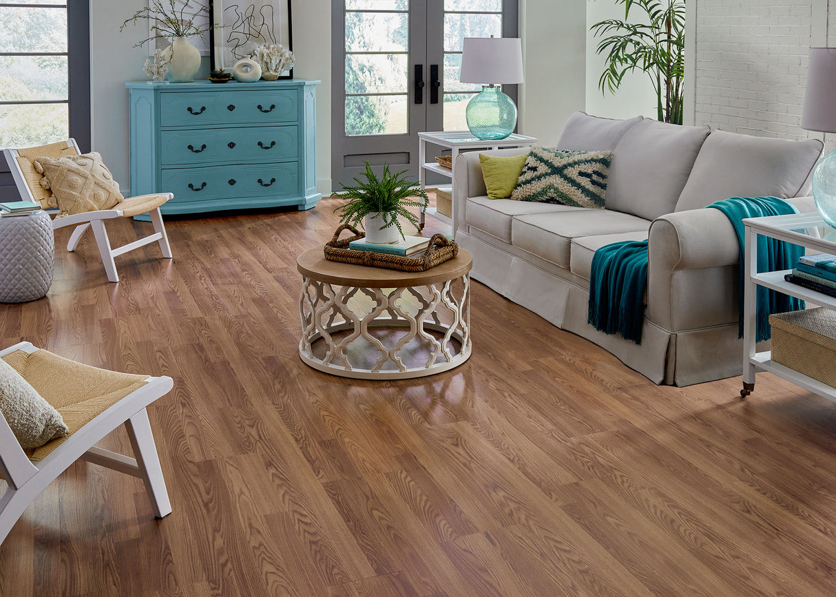 10mm Cinnabar Oak w/ 2mm pad Laminate Flooring 8.03 in. Wide x 48 in. Long
