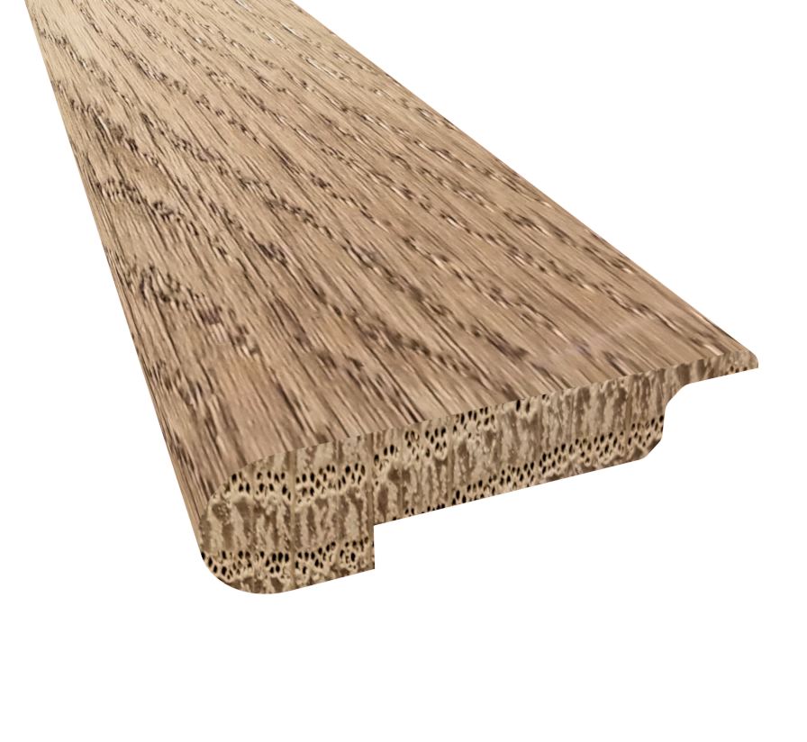 Prefinished Gannett Peak White Oak Wire Brushed 3/8in. T x 2.75 in. W x 6.5 ft. L Overlap Stair Nose