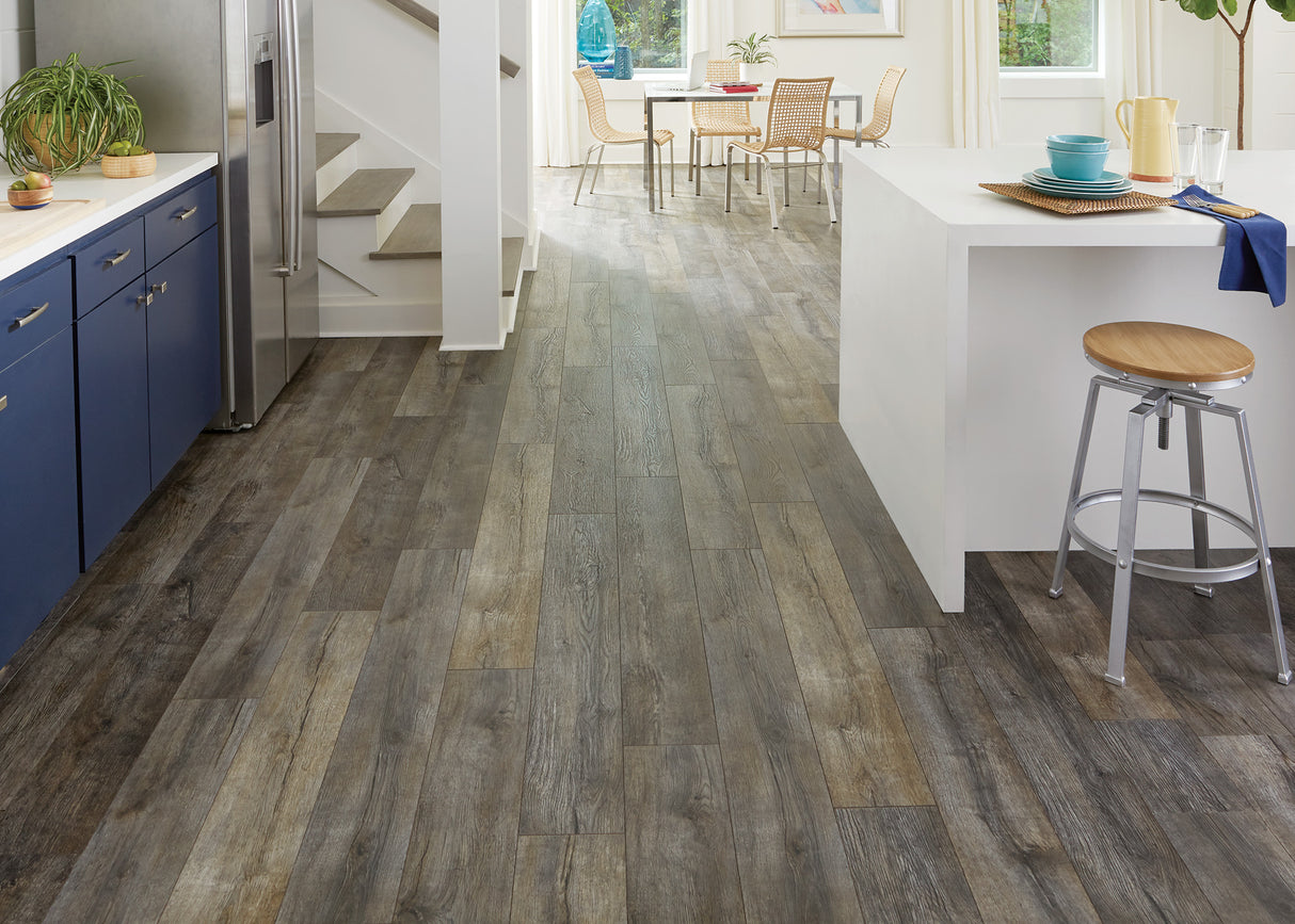 12mm Shadow Sail Oak Water-Resistant Laminate Flooring 7.48 in. Wide x 50.6 in. Long