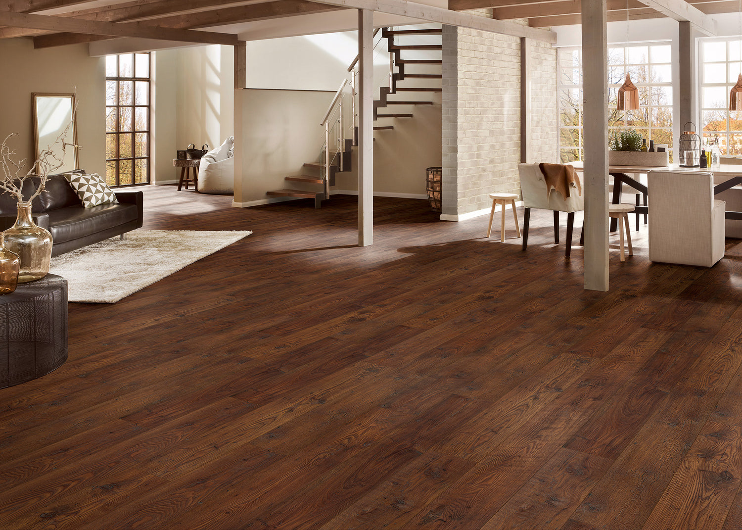 10mm Whiskey Barrel Oak w/ pad Water-Resistant Laminate Flooring 8.03 in. Wide x 48 in. Long