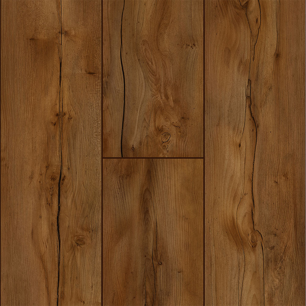 12mm w/ 2mm pad Amber Crest Oak Water-Resistant Laminate Flooring 8.03 in. Wide x 48 in. Long