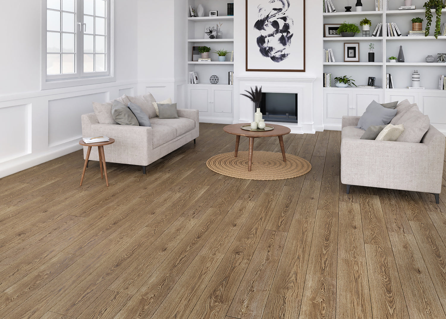12mm Mallard Oak w/ pad Water-Resistant Laminate Flooring 8.03 in. Wide x 48 in. Long