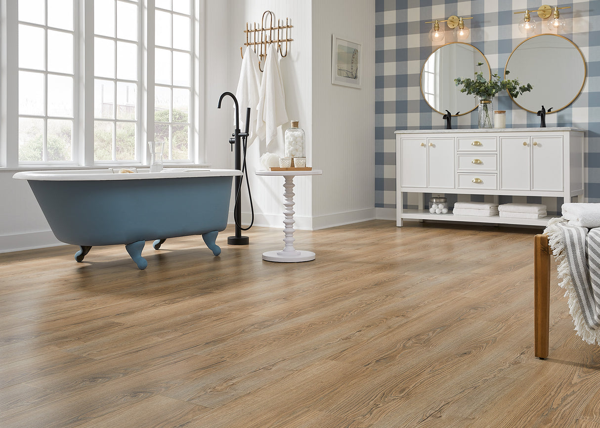 12mm Mallard Oak w/ pad Water-Resistant Laminate Flooring 8.03 in. Wide x 48 in. Long