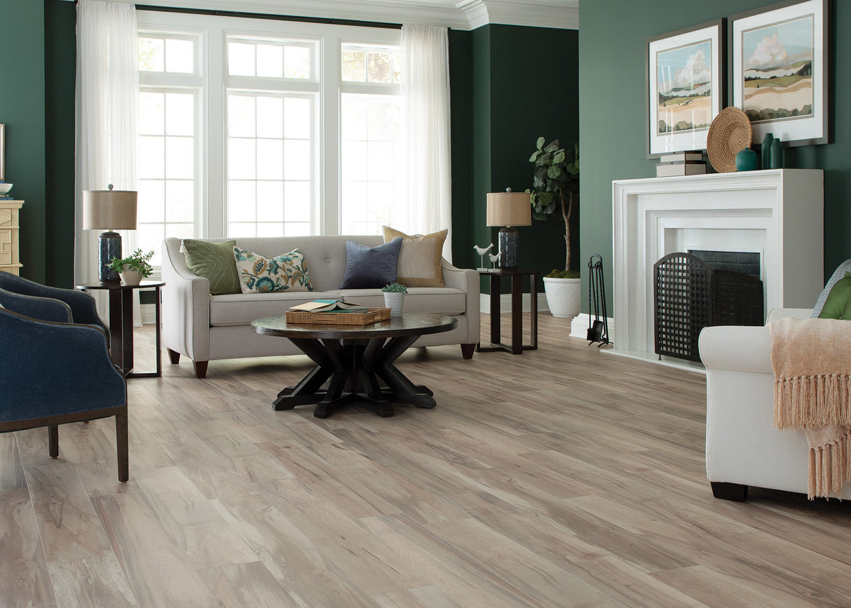 9mm w/pad Preston Peak Maple Water-Resistant Hybrid Resilient Flooring 7.56 in. Wide x 50.63 in. Long