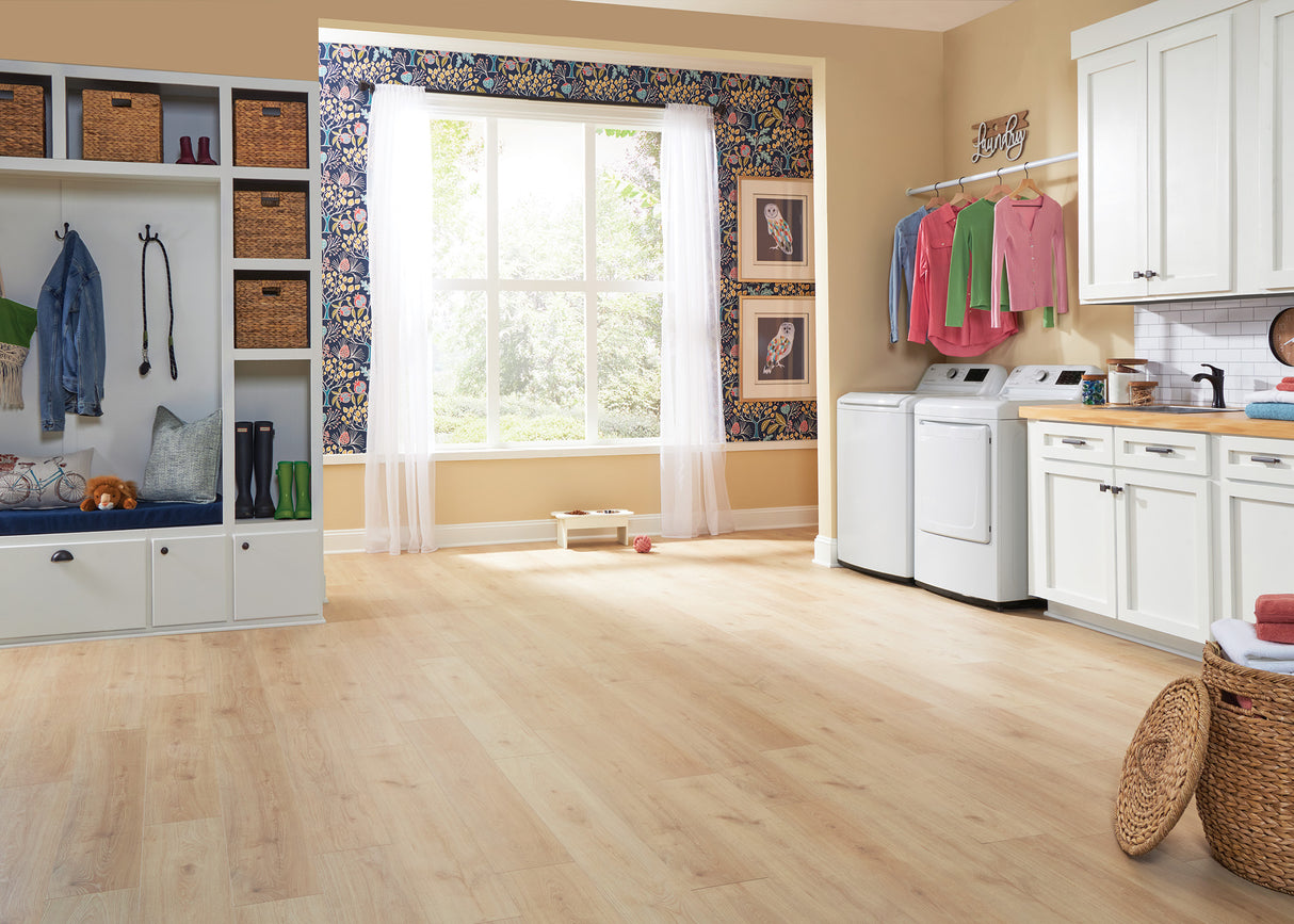 9mm w/pad Magnolia Bridge Oak Water-Resistant Hybrid Resilient Flooring - Sample