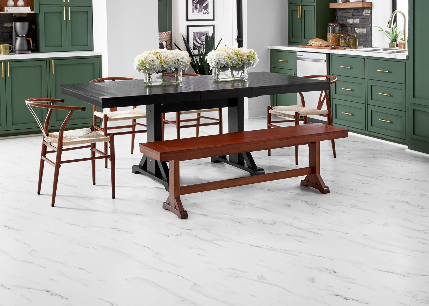 8mm Monument Marble Water-Resistant Laminate Flooring 23.66 in. Wide x 47 in. Long