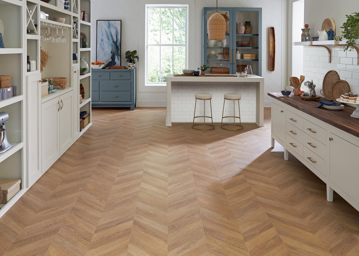 8mm Prospect Park Chevron Water-Resistant Laminate Flooring - Sample