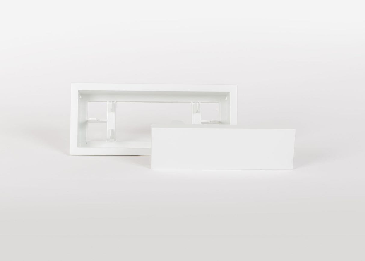 4"x10" Framed ABS Resin White Wall/Ceiling Register