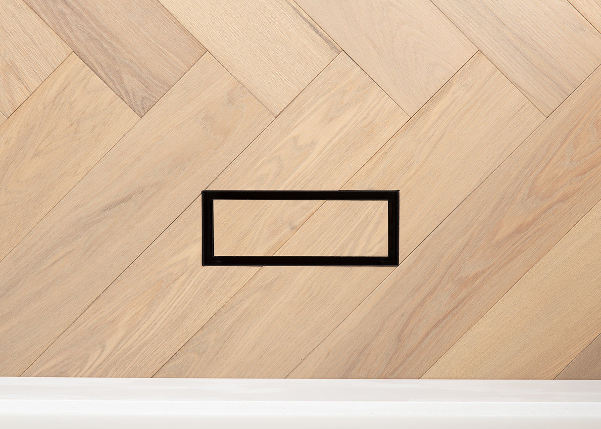 4"x10" Flushmount ABS Resin Matte Black Floor Register