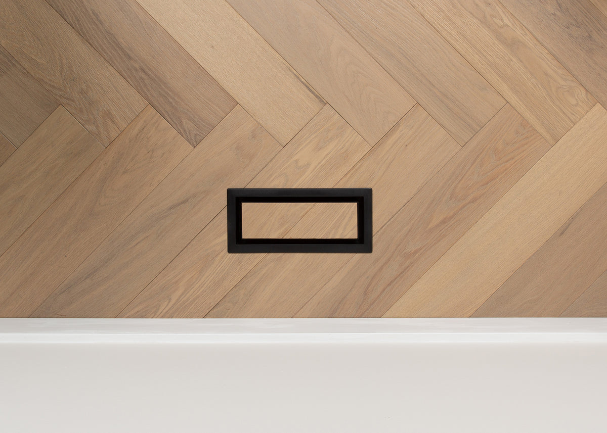 4"x10" Framed ABS Resin Matte Black Floor Register