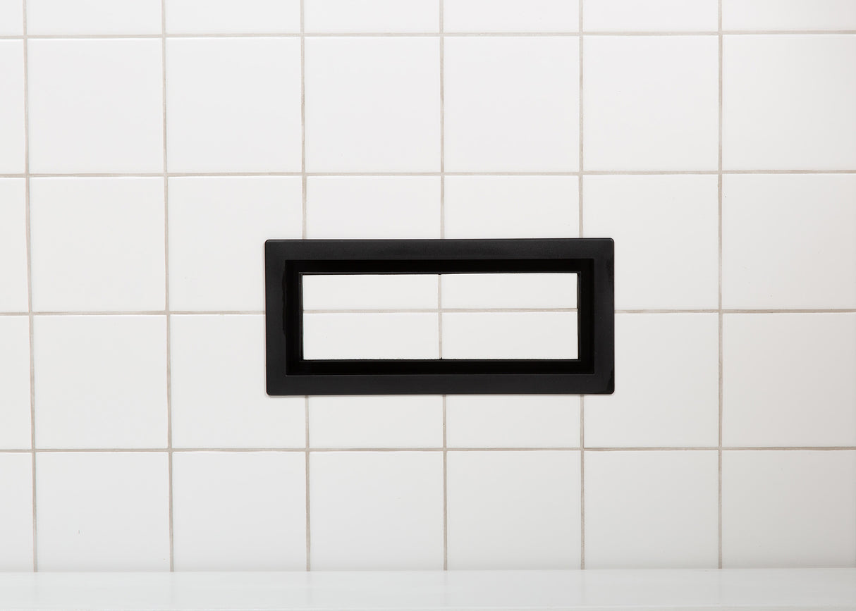 4"x10" Framed ABS Resin Matte Black Floor Register