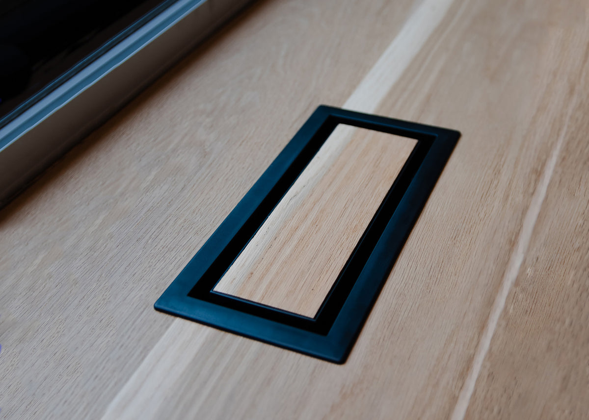 4"x12" Framed ABS Resin Matte Black Floor Register