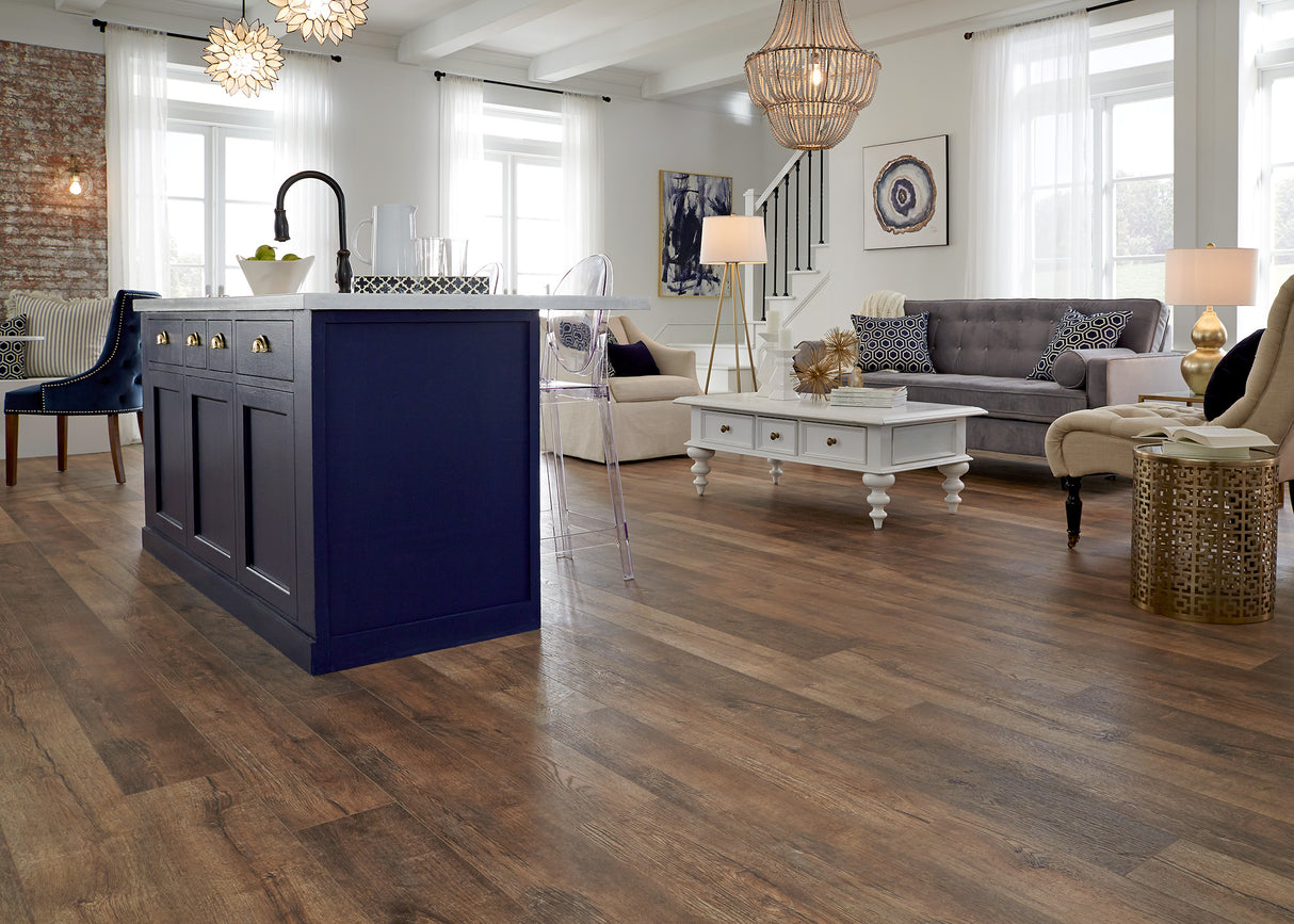 14mm w/ 2mm pad Copper Valley Chestnut Water-Resistant Laminate Flooring 7.48 in. Wide x 50.6 in. Length