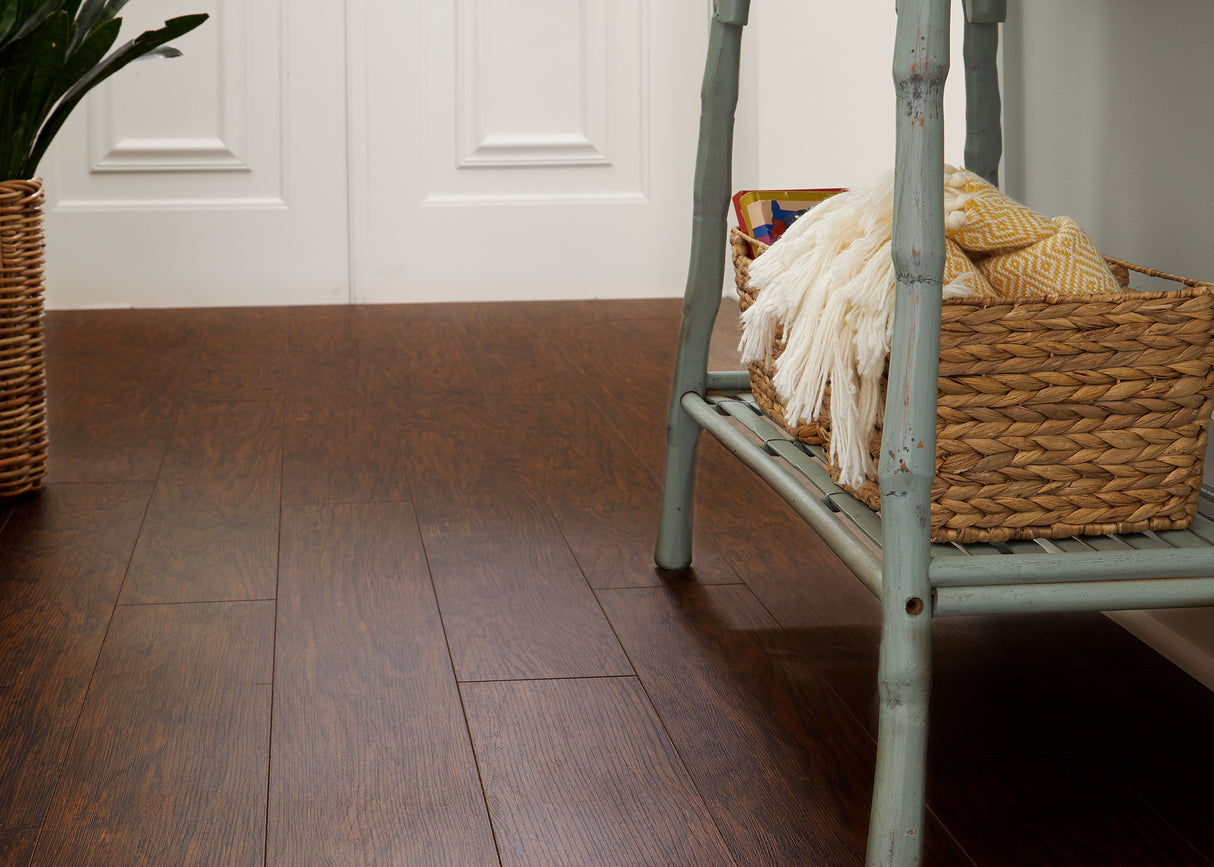 12mm Shoreline Hickory w/ pad Water-Resistant Laminate Flooring