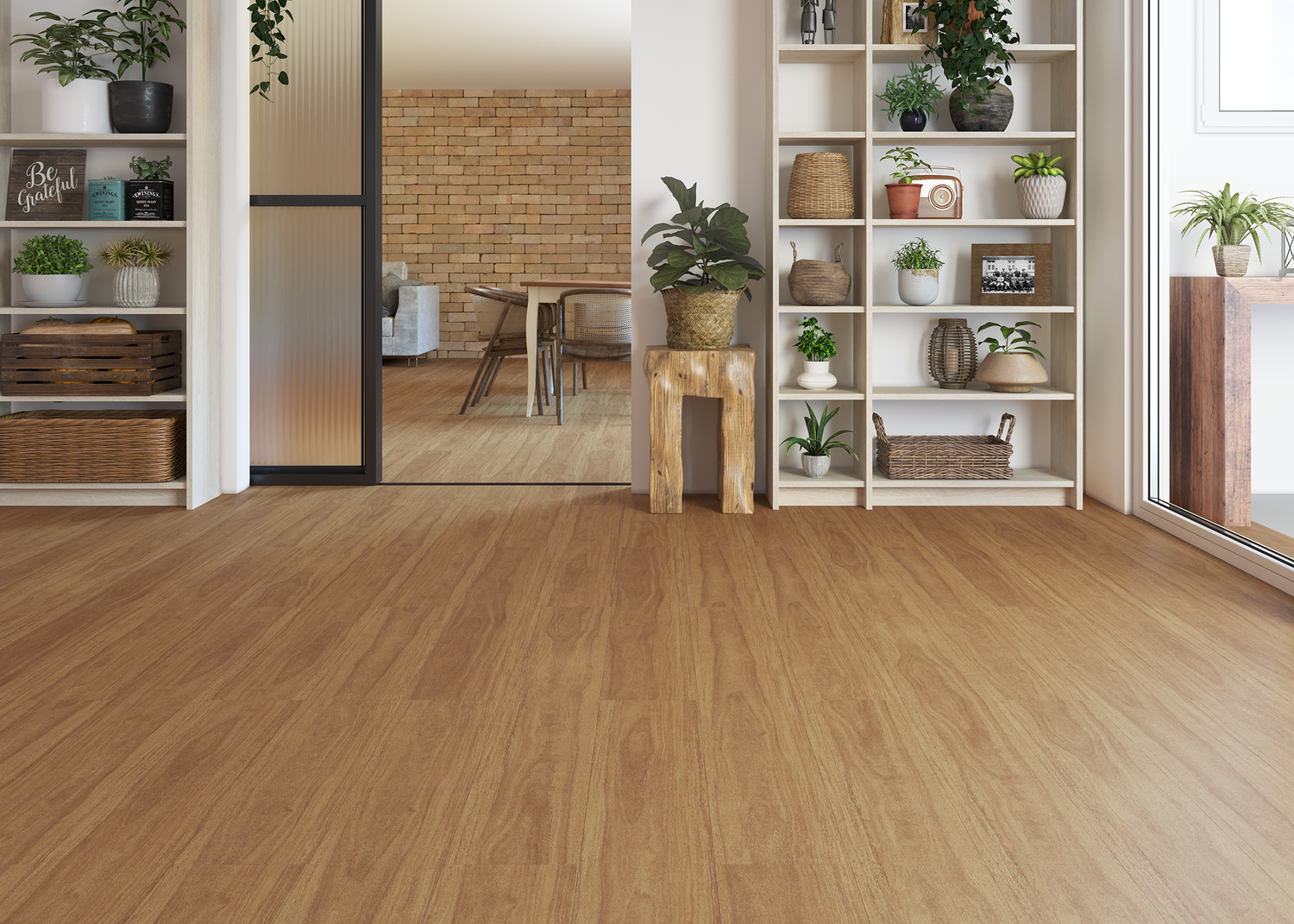 10mm Red Cumaru Water-Resistant Laminate Flooring 7.36 in. Width x 52.75 in. Length