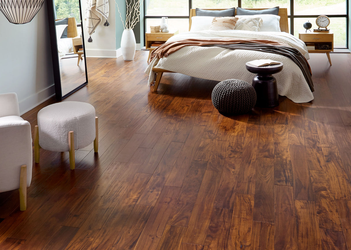 7/16 in. Ruby Acacia Distressed Prefinished Engineered Hardwood Flooring 5 in. Wide