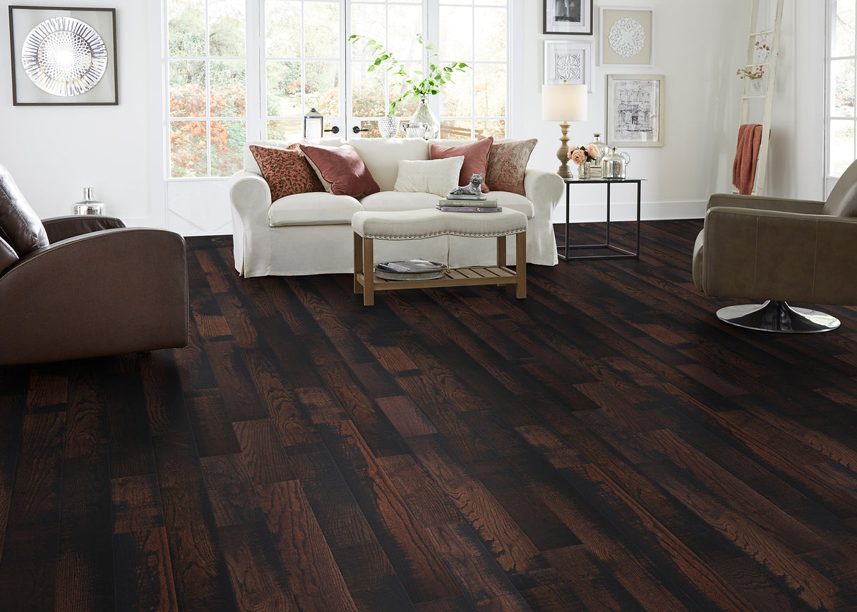 3/4 in. Pioneer Leather Oak Prefinished Solid Hardwood Flooring 5 in. Wide