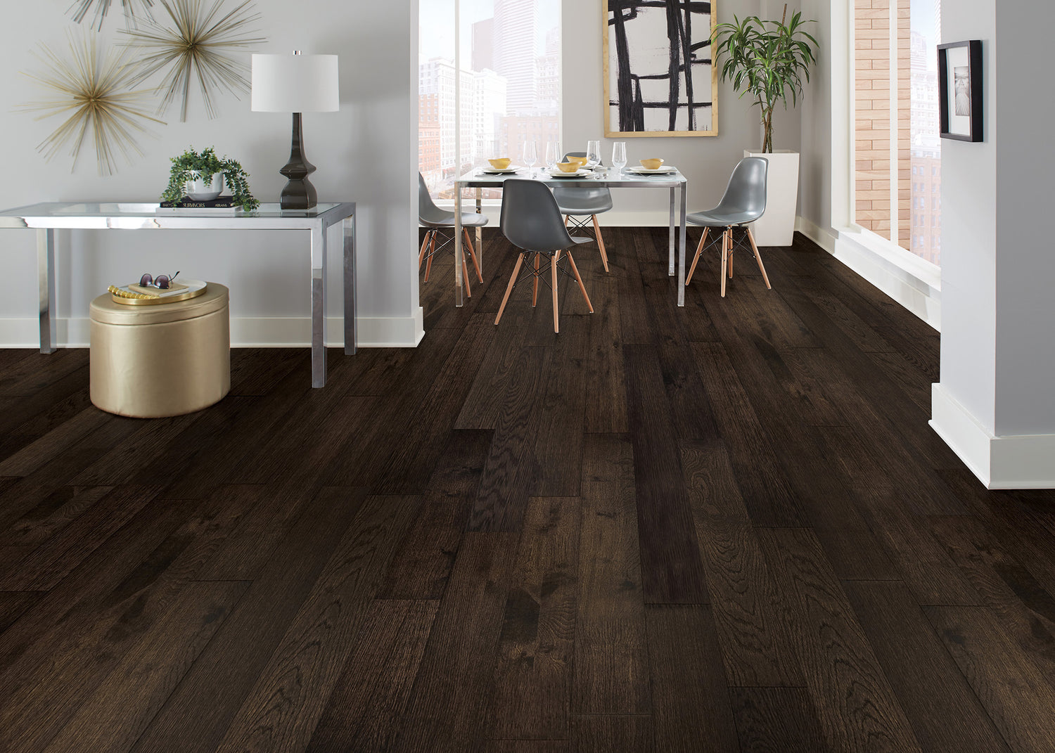 3/8 in. Russett White Oak Engineered Hardwood Wall Plank 5 in. Wide