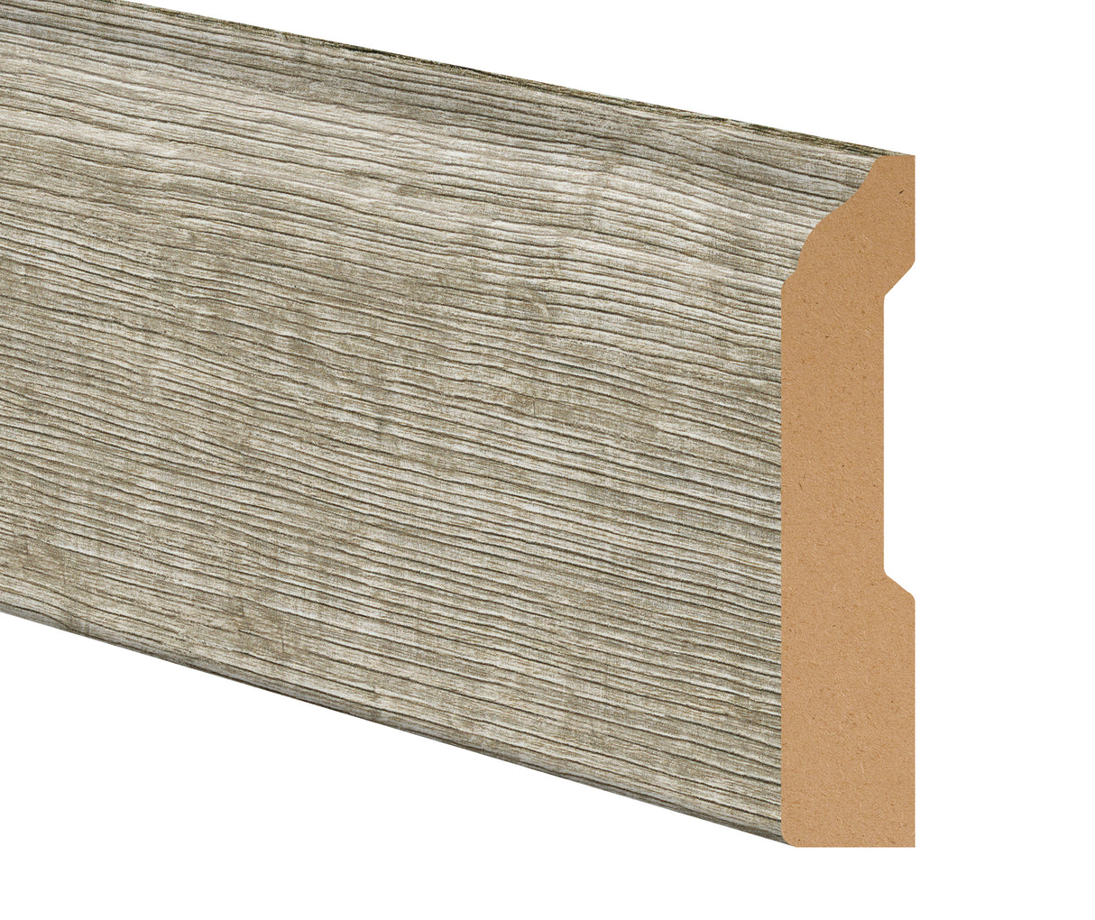 Gauntlet Gray Oak Hybrid Resilient 3-1/4 in. Tall x 0.63 in. Thick x 7.5 ft. Length Baseboard