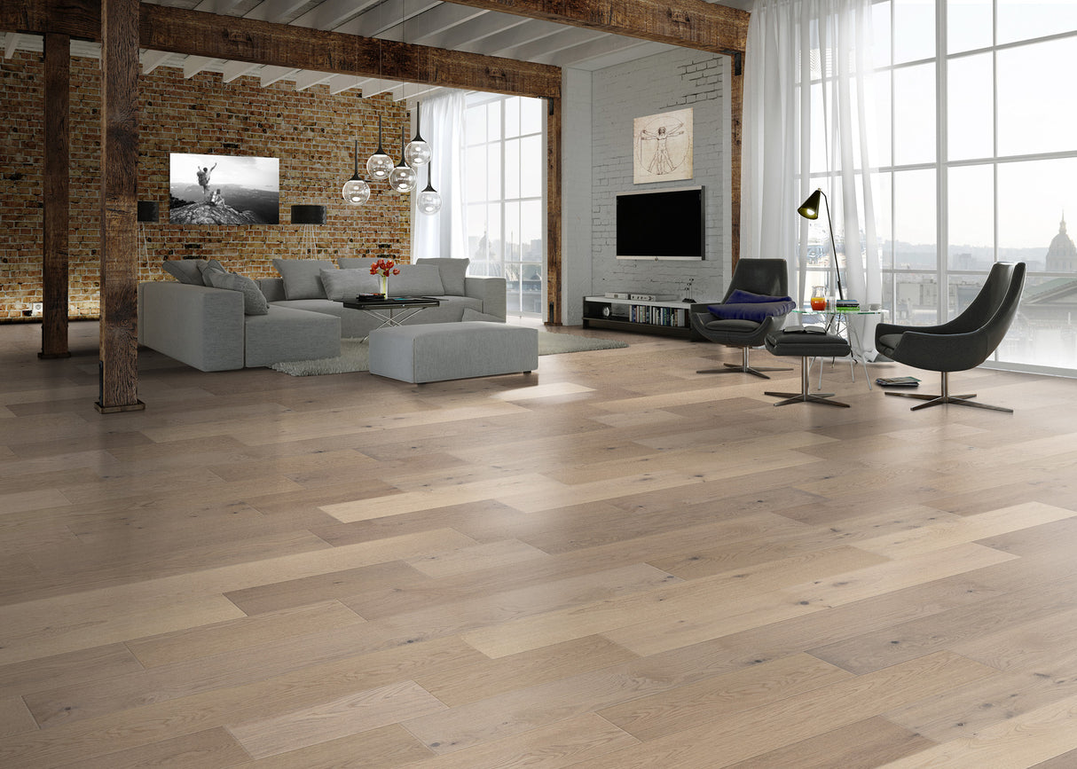 7/16 in. Wexford White Oak Distressed Prefinished Engineered Hardwood Flooring 7.4 in. Wide