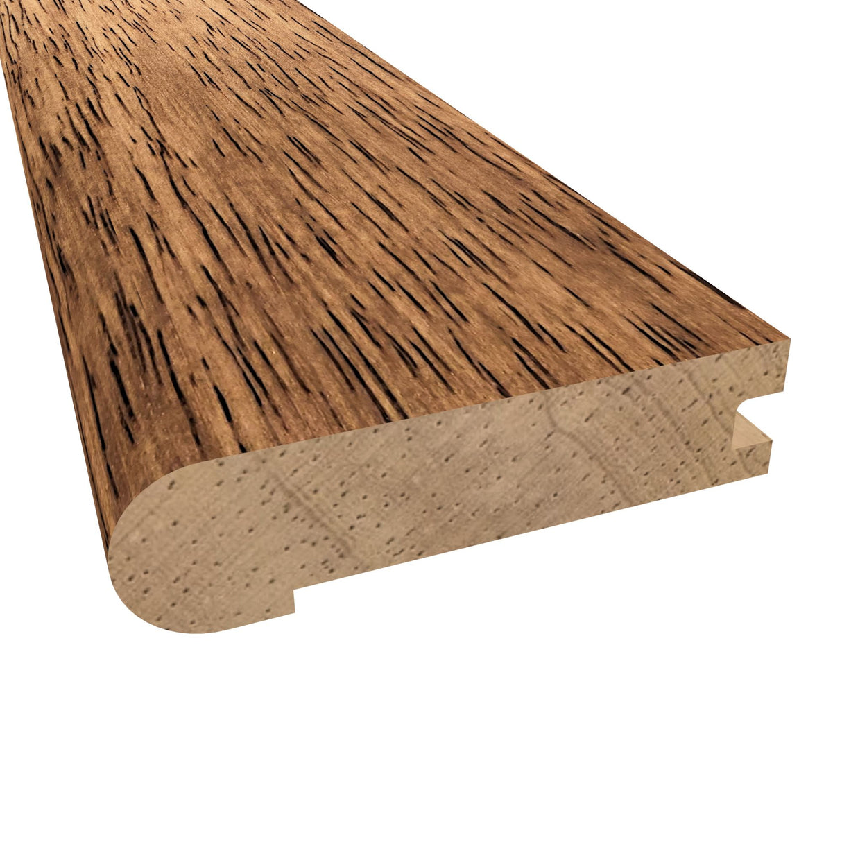 Prefinished Golden Hevea Hardwood 3/4 in. Thick x 3.125 in. Wide x 78 in. Length Stair Nose