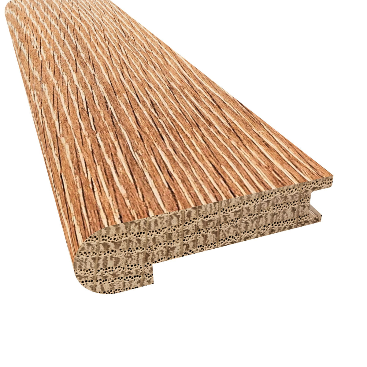 Prefinished Boulder Herringbone Hardwood 9/16 in. Thick x 2.75 in. Wide x 78 in. Length Stair Nose