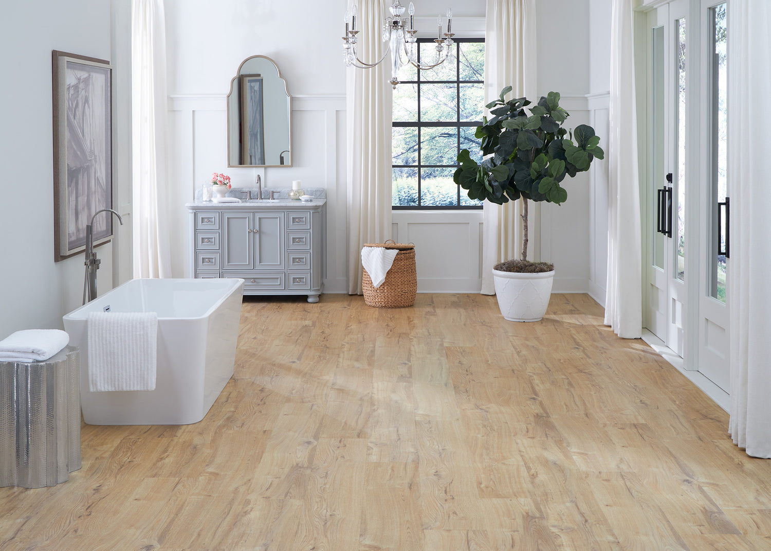 7mm w/pad Charleston Oak Waterproof Rigid Vinyl Plank Flooring 9.56 in. Wide x 60 in. Long