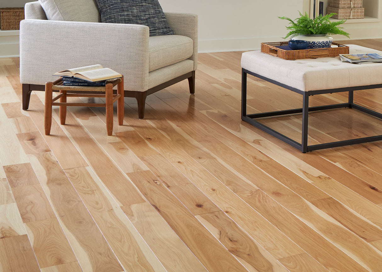 3/4 in. Natural Hickory Prefinished Solid Hardwood Flooring 3.25 in. Wide