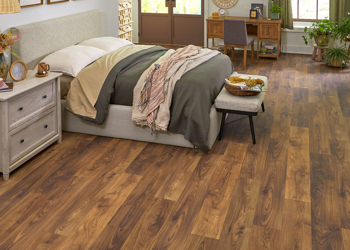 6.5mm w/pad Vancouver Walnut Waterproof Rigid Vinyl Plank Flooring 8 in. Wide X 60 in. Long