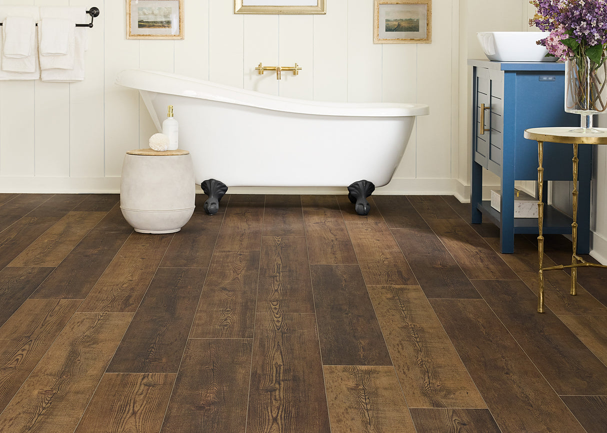 6.5mm w/pad Porchlight Pine Waterproof Rigid Vinyl Plank Flooring 8 in. Wide X 60 in. Long