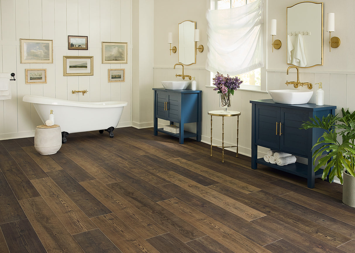 6.5mm w/pad Porchlight Pine Waterproof Rigid Vinyl Plank Flooring 8 in. Wide X 60 in. Long