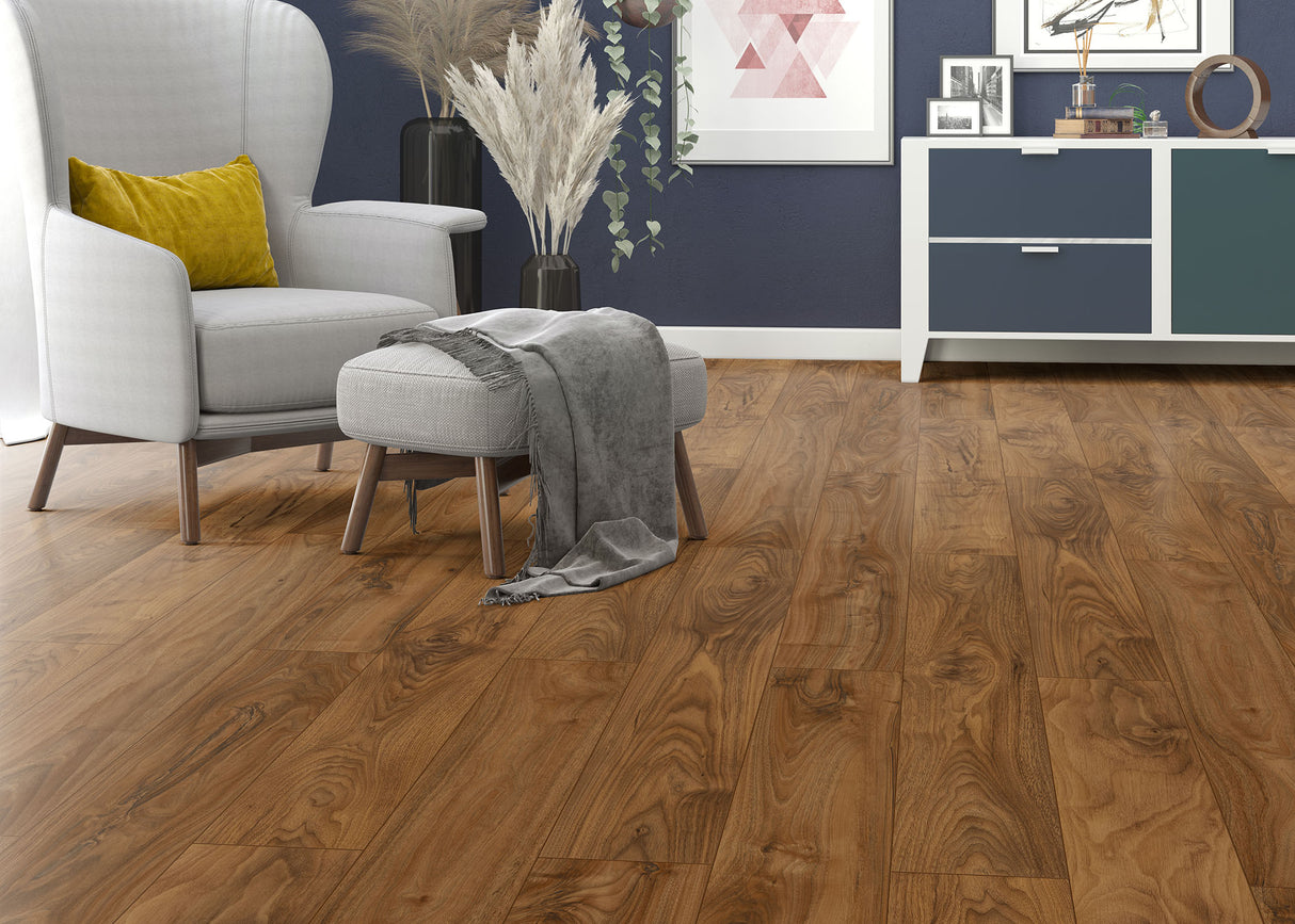 9mm w/pad Rum Cay Walnut Water-Resistant Hybrid Resilient Flooring 7.56 in. Wide x 50.63 in. Long