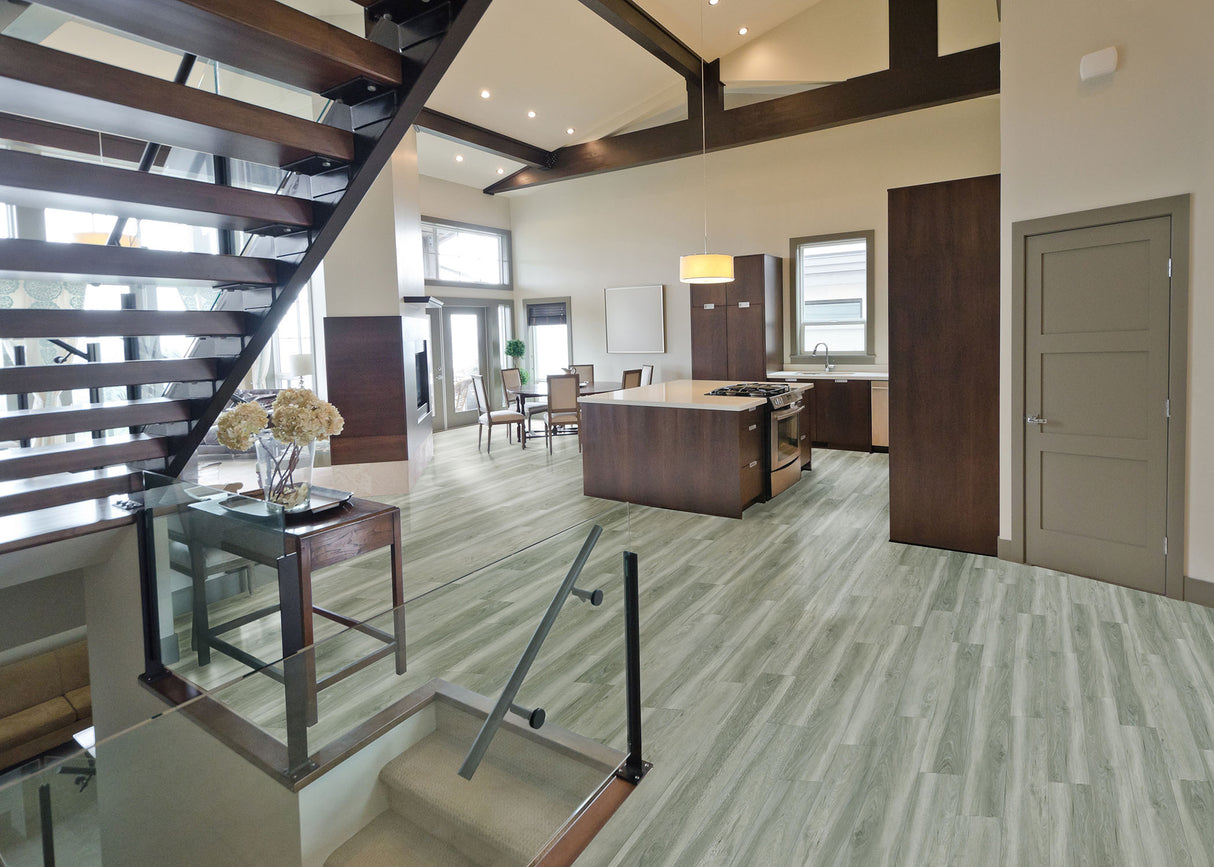 6mm w/pad Cathedral Oak Waterproof Rigid Vinyl Plank Flooring 7.1 in. Wide x 48 in. Long