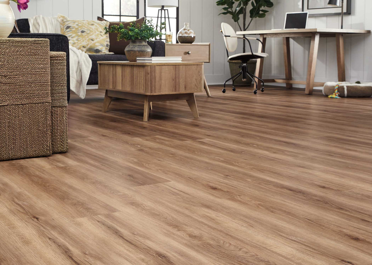 6mm w/pad Roosevelt Oak Waterproof Rigid Vinyl Plank Flooring 7.08 in. Wide x 60 in. Long