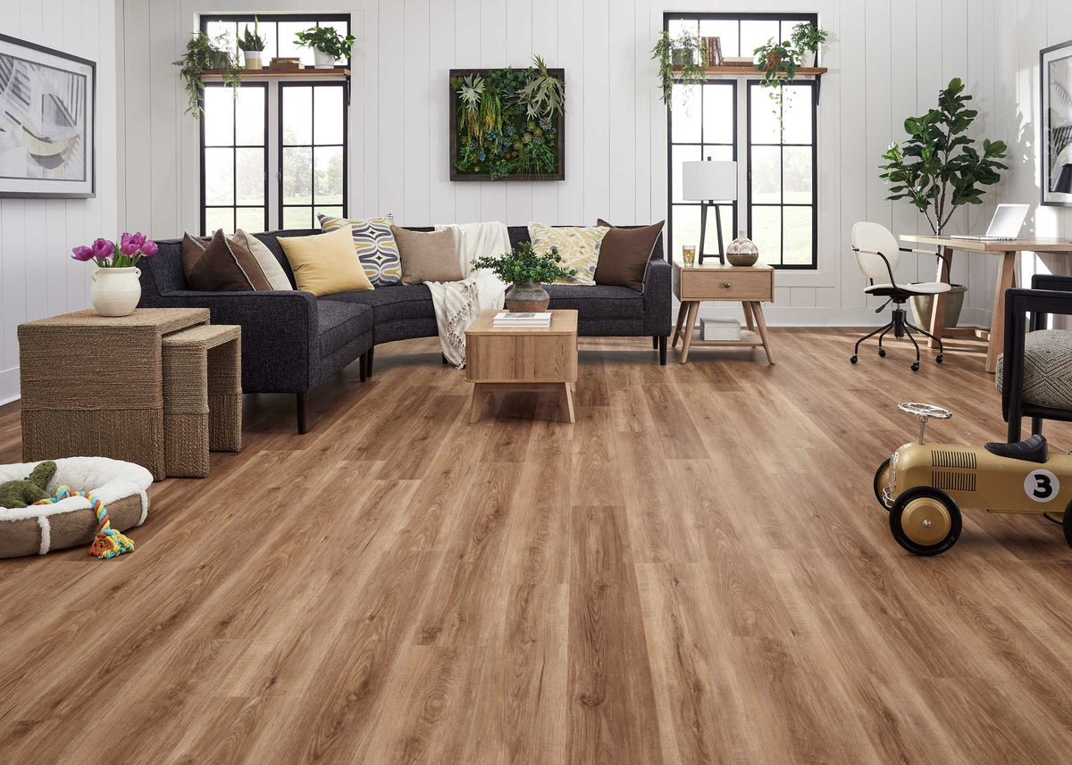 6mm w/pad Roosevelt Oak Waterproof Rigid Vinyl Plank Flooring 7.08 in. Wide x 60 in. Long