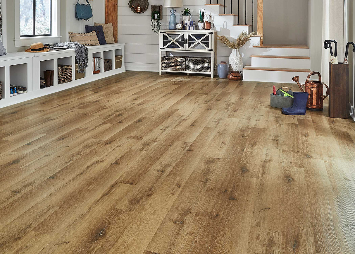 5mm w/pad Woodley Oak Waterproof Rigid Vinyl Plank Flooring 6 in. Wide x 48 in. Long
