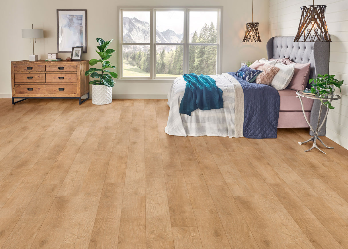 5mm w/pad Georgetown Oak Waterproof Rigid Vinyl Plank Flooring 6 in. Wide x 48 in. Long