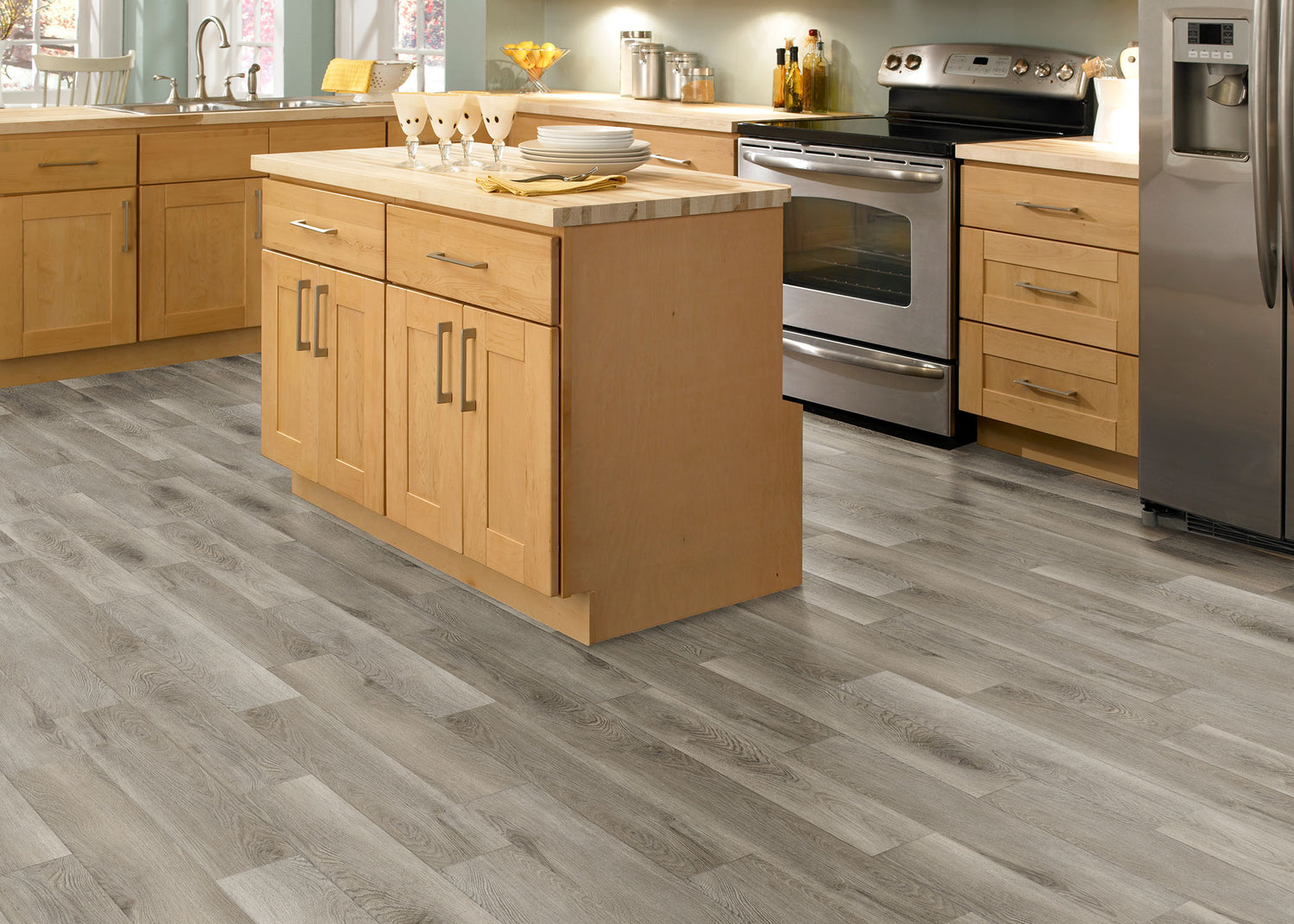 4mm w/pad Midtown Oak Waterproof Rigid Vinyl Plank Flooring 6 in. Wide x 36 in. Long
