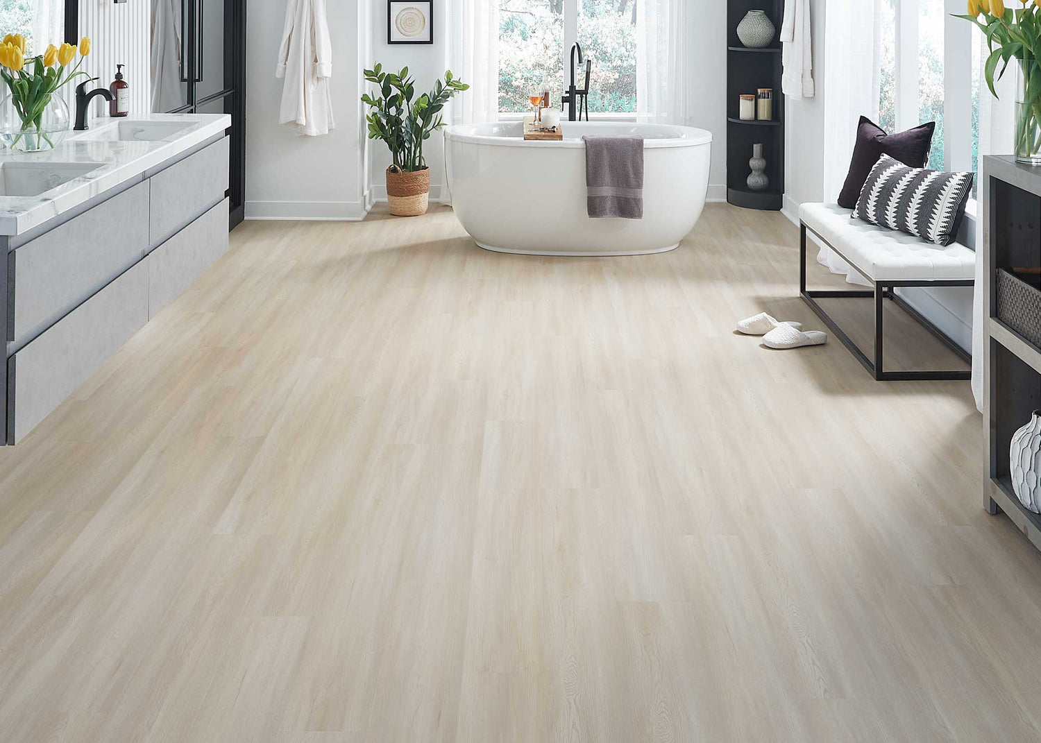 6mm w/pad Hilltop Oak Waterproof Rigid Vinyl Plank Flooring 7 in. Wide x 60 in. Long