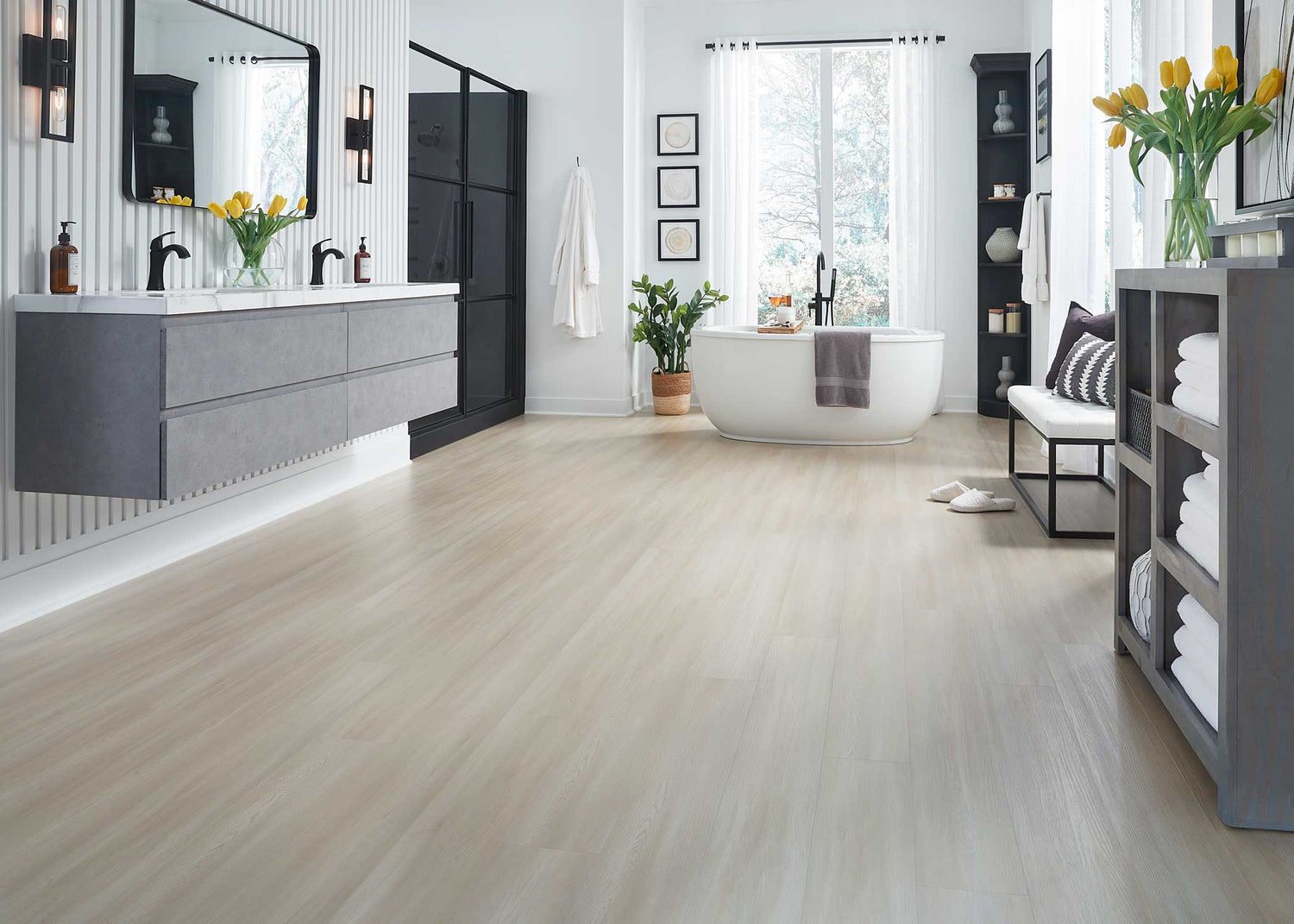 6mm w/pad Hilltop Oak Waterproof Rigid Vinyl Plank Flooring 7 in. Wide x 60 in. Long