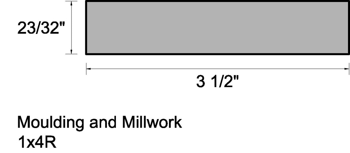 WM S4S 23/32 in. Thick x 3-1/2 in. Tall x 12 ft. Length PFJ Craftsman Baseboard