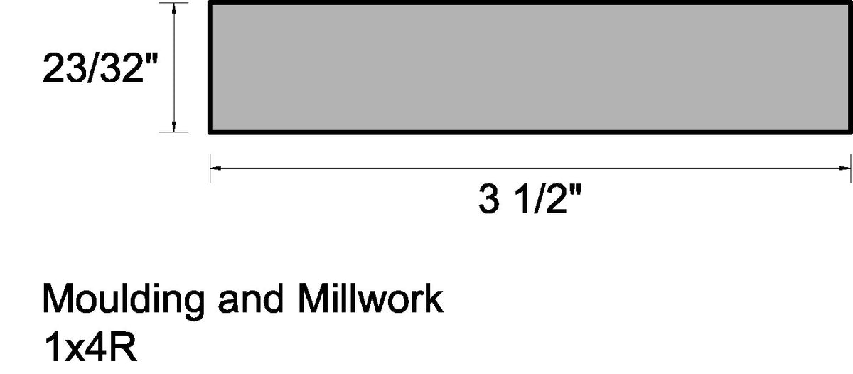 WM S4S 23/32 in. Thick x 3-1/2 in. Tall x 12 ft. Length PFJ Craftsman Baseboard