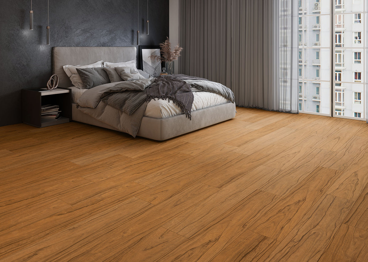 9mm w/pad Mandalay Walnut Water-Resistant Hybrid Resilient Flooring 7.56 in. Wide x 50.63 in. Long