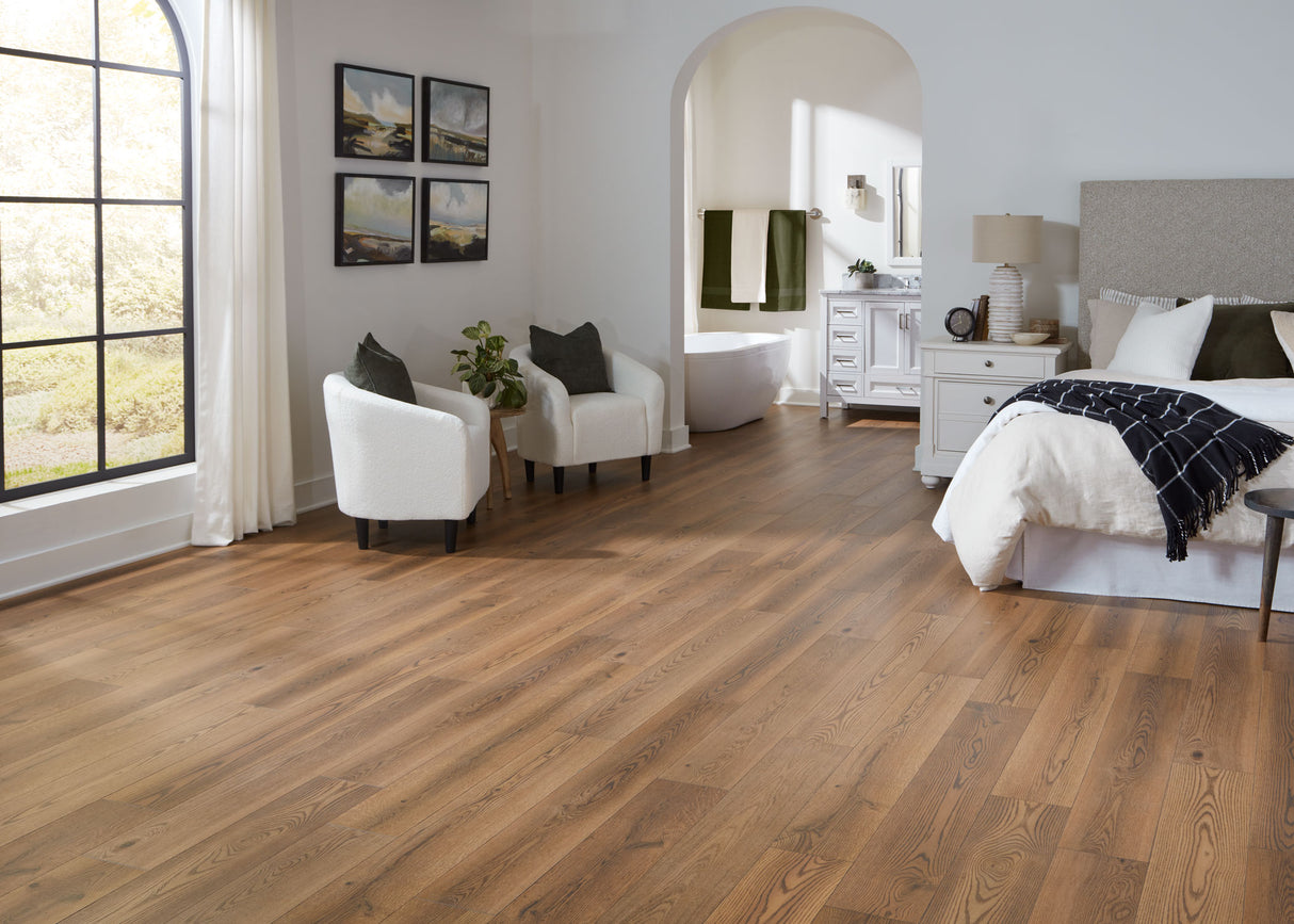 9mm w/pad Redrock Spring Oak Water-Resistant Hybrid Resilient Flooring 7.56 in. Wide x 50.63 in. Long