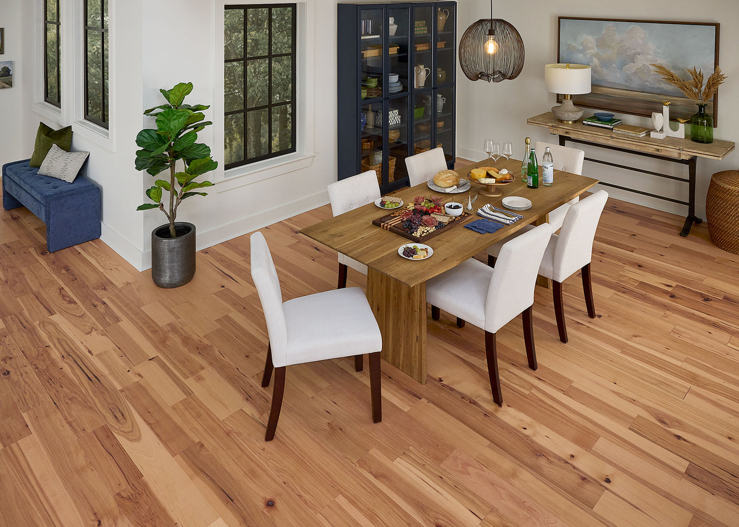 7/16 in. Matte Natural Hickory Prefinished Engineered Hardwood Flooring 5.4 in. Wide